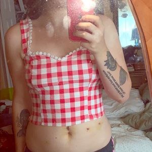 50’s style Plaid Crop Top 🏖